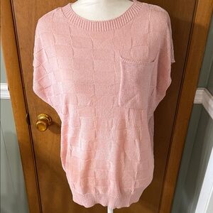Pink Knit Sweater with Pocket